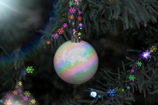 クリスマス素材/虹色オーナメント オーナメント,クリスマス,冬の写真素材