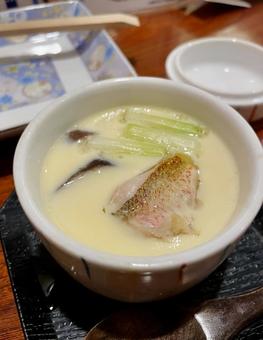 Photo, savory egg custard, seafood, japanese food, 