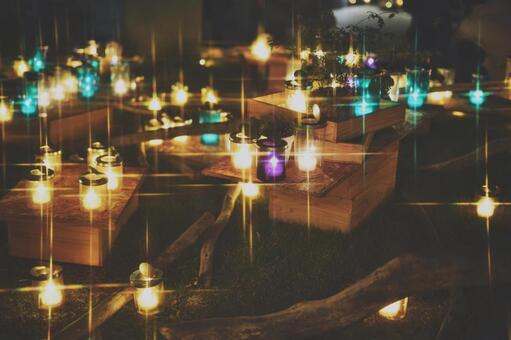 キャンドルの幻想的な灯り キャンドル,ライトアップ,イルミネーションの写真素材