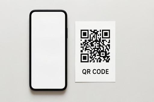スマホと二次元コード スマホと二次元コードの写真