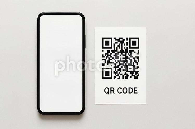 スマホと二次元コード スマートフォン,モバイル,テクノロジーの写真素材