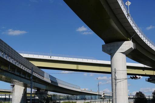 久喜白岡ジャンクション 久喜白岡ジャンクション 東北自動車道,東北道,圏央道の写真素材