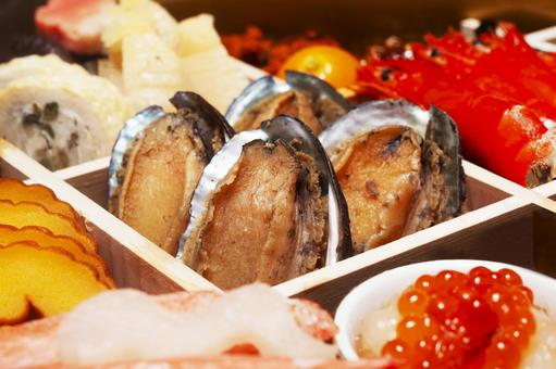 おせちのお重詰めのクローズアップ1 正月,記念日,調理後の写真素材
