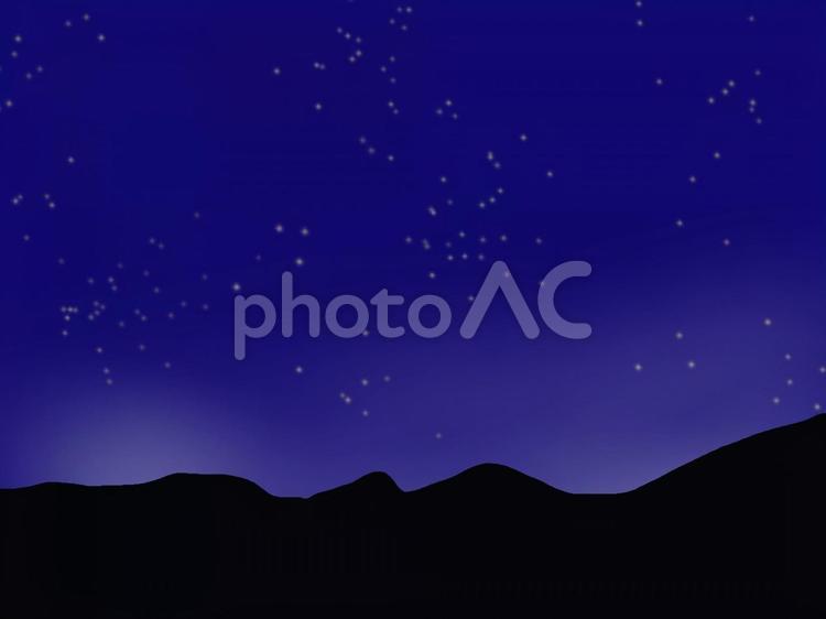 背景素材・星が輝く空と山 背景素材,バックグラウンド,夜空の写真素材