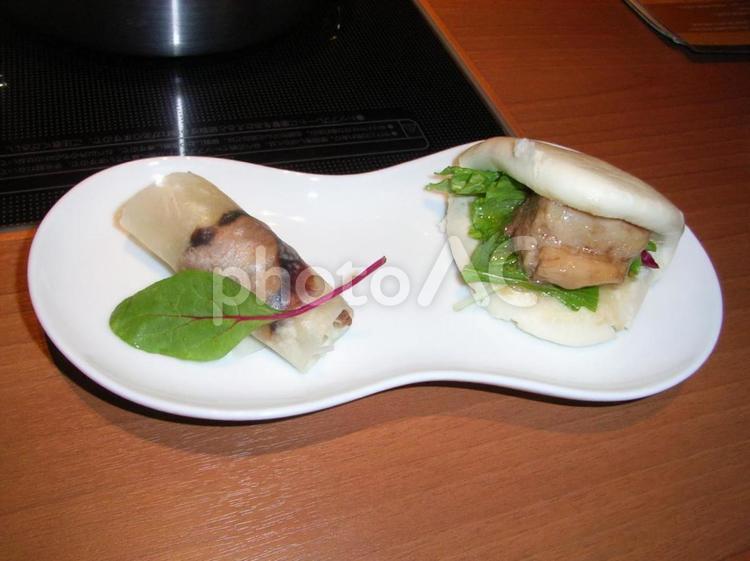トンポーロ 角煮,豚饅頭の写真素材