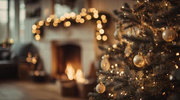 光に包まれたクリスマスツリー 光に包まれたクリスマスツリーの写真