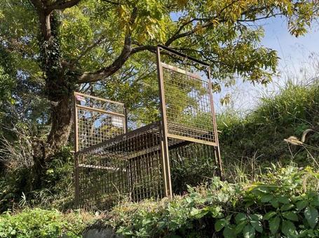 箱わな　獣害　はこ罠　明日香村　鳥獣被害 箱わな,獣害,はこ罠の写真素材
