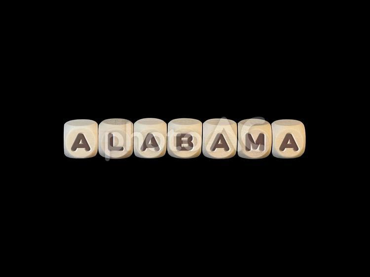 文字ブロック『アラバマ州』 文字,文字ブロック,キューブの写真素材