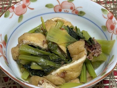 小松菜と油揚げの煮浸し 小松菜と油揚げの煮浸し,小松菜,油揚げの写真素材