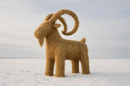 雪原のユールヤギの写真