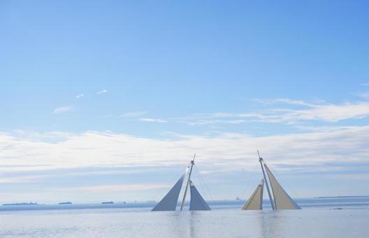 葛西臨海公園 葛西臨海公園 葛西臨海公園,空,湖面の写真素材