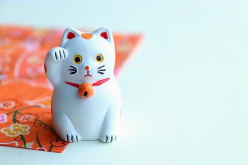 招き猫の年賀状素材 招き猫,年賀状,年賀はがきの写真素材