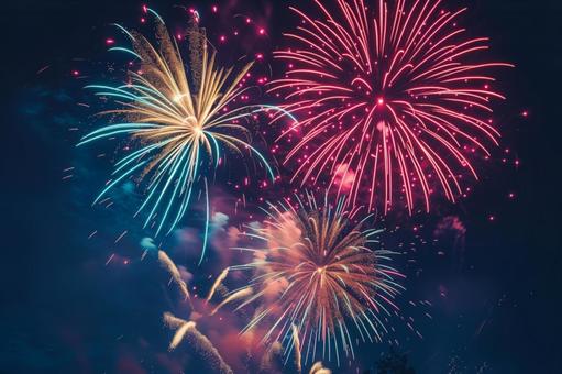 夜空を彩る大輪の花火 夜空を彩る大輪の花火の写真