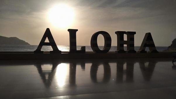 ALOHA 逆光文字 ALOHA 逆光文字の写真