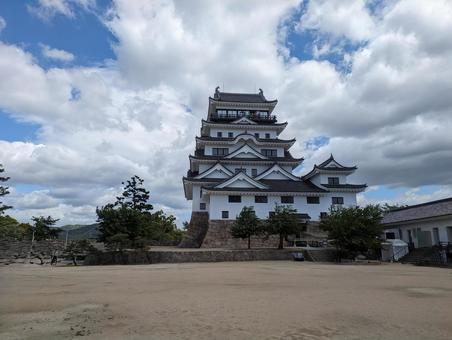 真夏の青空と福山城 真夏の青空と福山城 福山城,お城,本丸の写真素材