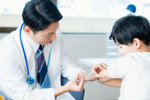 予防接種を受ける子供 予防接種,注射,ドクターの写真素材