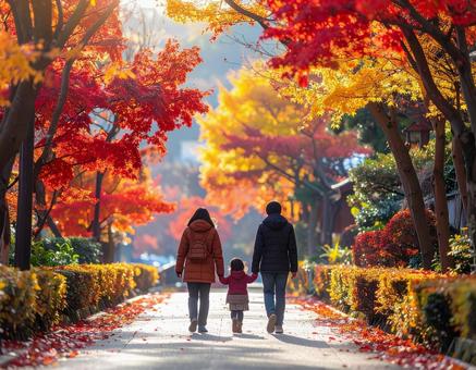 紅葉のトンネル 紅葉のトンネルの写真