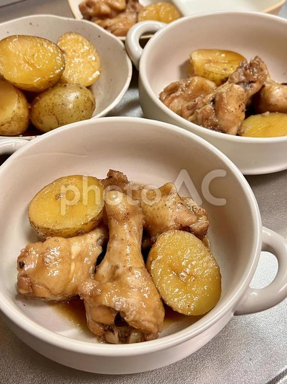 ほろほろ手羽じゃが煮 手羽元,じゃがいも,食事の写真素材
