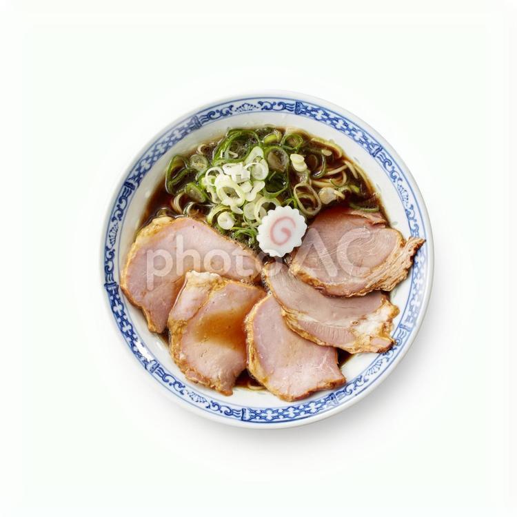濃厚しょうゆラーメン 濃厚醤油ラーメン,真俯瞰,濃厚醤油の写真素材