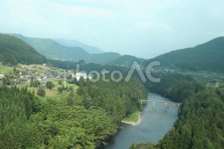 丹波地方の村落の風景 村落,故郷,山の写真素材