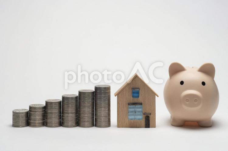 住宅の購入資金もしくは不動産投資 銀行ローン,一戸建て,戸建ての写真素材