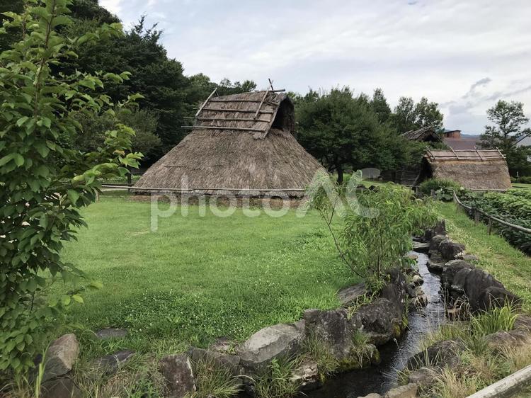 古墳時代の村の風景 弥生時代,古墳時代,古墳の写真素材