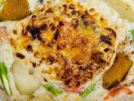 秋野菜とジャガイモのグラタン（接写） グラタン,秋野菜,野菜の写真素材