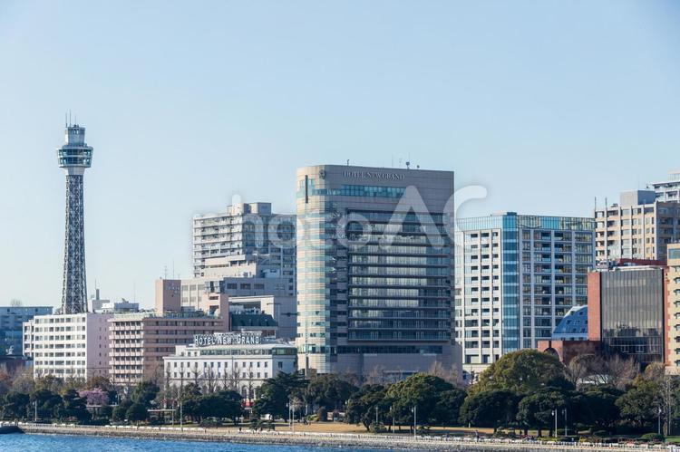 みなとみらいの風景 青空,建物,ビルの写真素材
