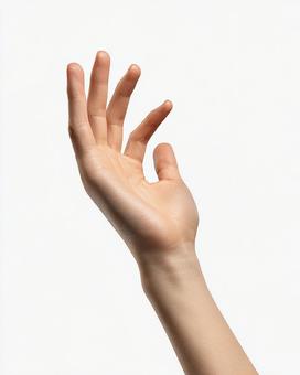 優しく差し出す若者の手の側面の写真