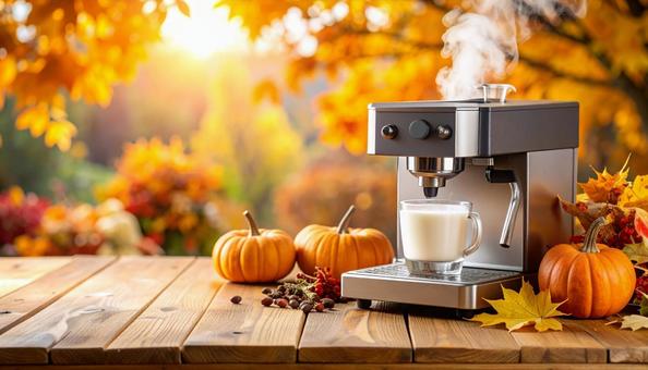 コーヒーマシンとかぼちゃ・ハロウィン紅葉 コーヒーマシンとかぼちゃ・ハロウィン紅葉の写真