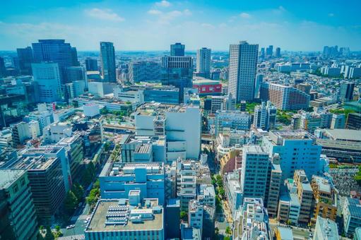 川崎市の市街地 川崎市の市街地 市街地,住宅街,ビル群の写真素材