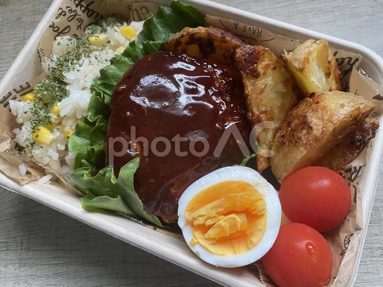 ハンバーグ 丼,食べ物,食事の写真素材