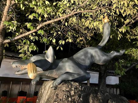 京都・伏見稲荷大社 きつね 京都,伏見稲荷大社,神社の写真素材