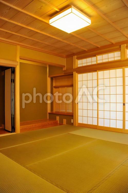 座敷　和室　襖　畳 畳,障子,窓の写真素材