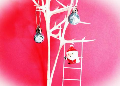 枯木＆サンタクロース（寄り） クリスマス,木,サンタクロースの写真素材