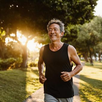 爽やかな朝のランニング 爽やかな朝のランニングの写真