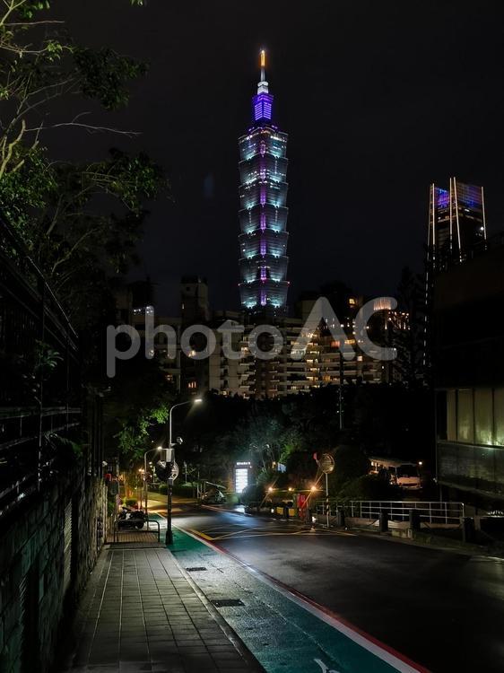台湾・台北 象山から台北101の夜景 台湾,台北,象山の写真素材