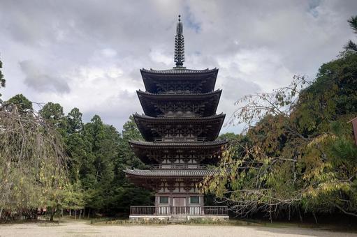 京都府-醍醐寺-国宝-五重塔 京都府-醍醐寺-国宝-五重塔 醍醐寺,寺,深雪山の写真素材
