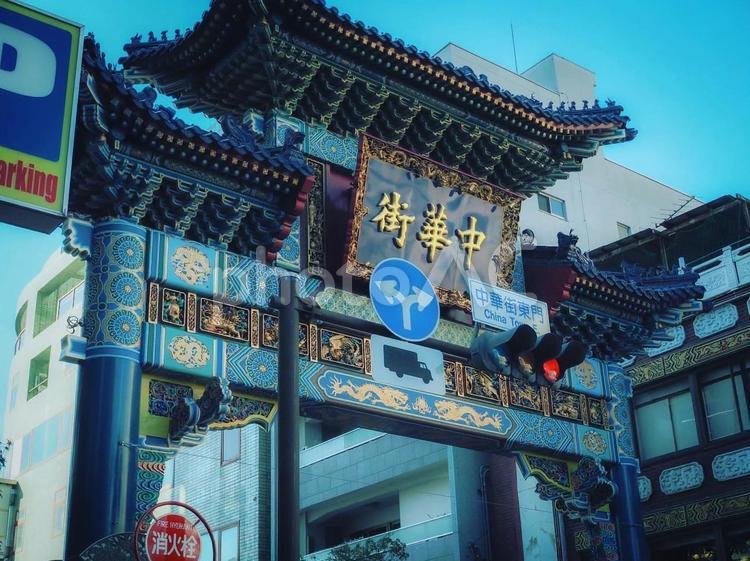 横浜中華街 横浜中華街,門,中華の写真素材