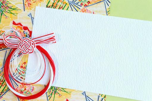 水引と千代紙の年賀状素材 年賀状,正月,フレームの写真素材