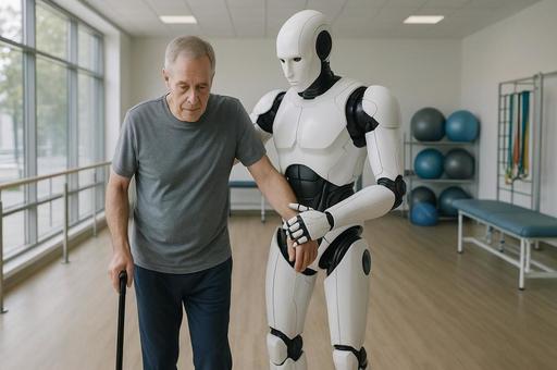ロボット介助リハビリ支援の写真