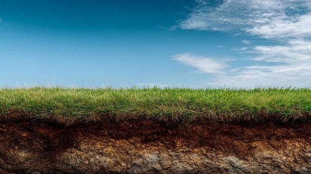 自然の恵み、土と空の境界線の写真
