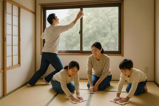 家族で年末大掃除 家族で年末大掃除の写真