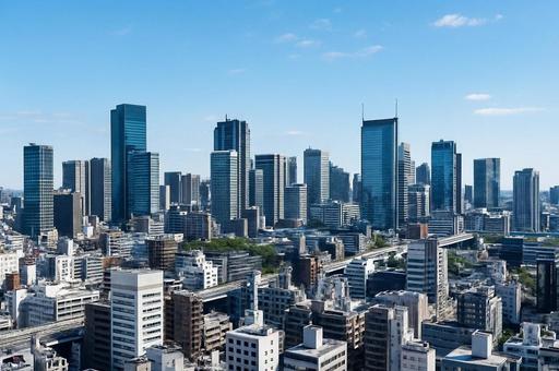 高層ビルが並ぶ都会の風景・オフィス街 高層ビルが並ぶ都会の風景・オフィス街の写真