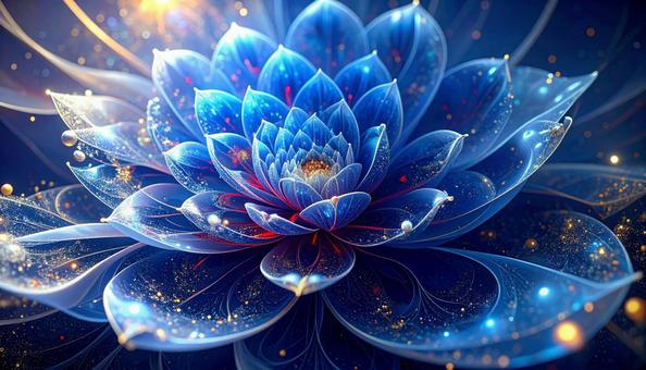 夜空に咲くサファイアの幻想花の写真