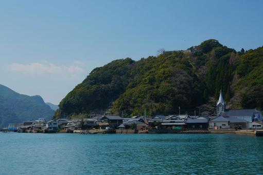 崎津集落 崎津集落 崎津教会,崎津集落,教会の写真素材