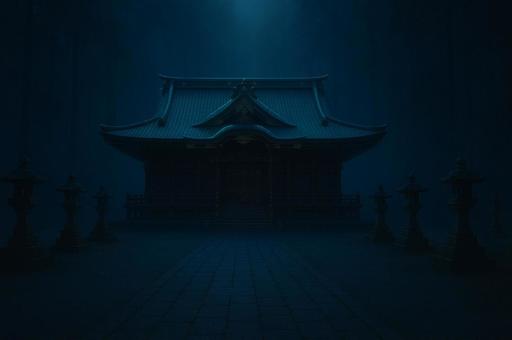 夜の神社の写真