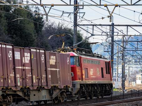 貨物列車 レッドサンダー 貨物列車 レッドサンダー 貨物列車,レッドサンダー,レールの写真素材