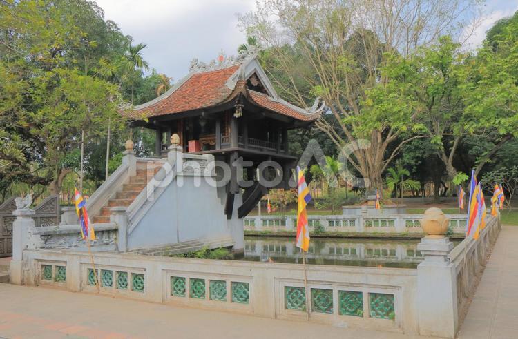 ベトナム　ハノイの一柱寺 ベトナム,ハノイ,寺の写真素材