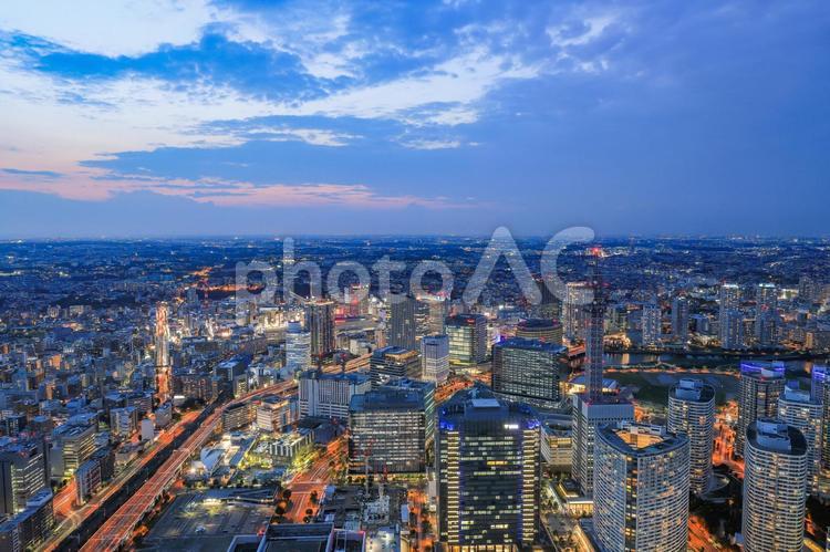 みなとみらいの夜景 都市,都会,ビルの写真素材